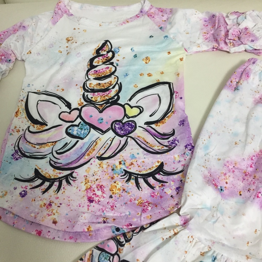Boutique Unicorn 🦄 Cute Sparkly Pink Pants Set - Picture 6 of 8